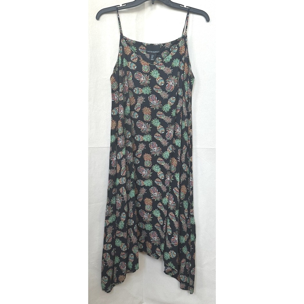 Cynthia Rowley Resortwear Psychedelic Pineapple Print Sharkbite‎ Midi Dress M